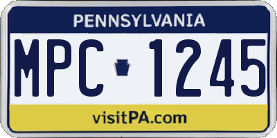 PA license plate MPC1245