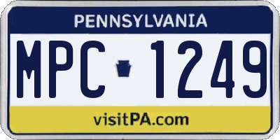 PA license plate MPC1249