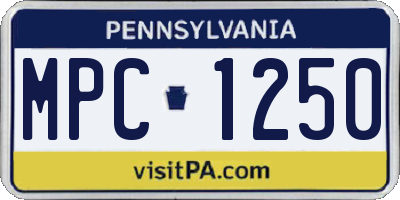 PA license plate MPC1250