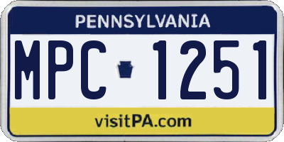 PA license plate MPC1251