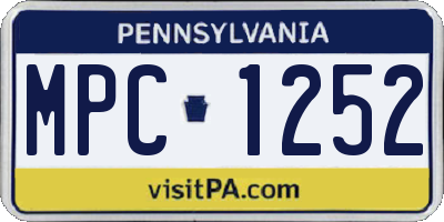 PA license plate MPC1252