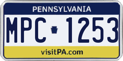 PA license plate MPC1253