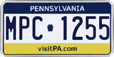 PA license plate MPC1255
