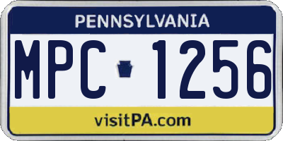 PA license plate MPC1256