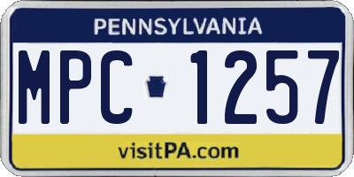 PA license plate MPC1257