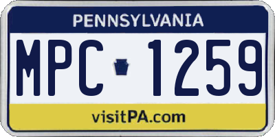 PA license plate MPC1259