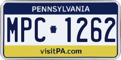 PA license plate MPC1262