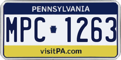 PA license plate MPC1263