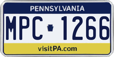 PA license plate MPC1266