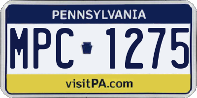 PA license plate MPC1275