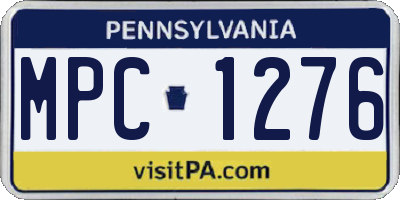 PA license plate MPC1276