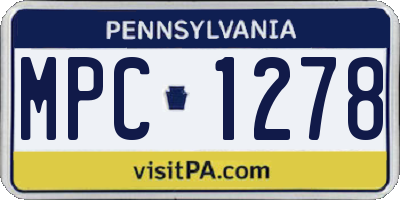 PA license plate MPC1278