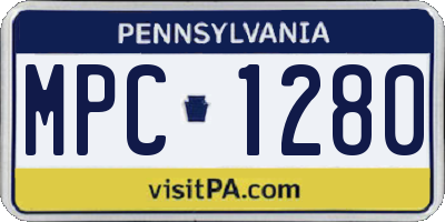 PA license plate MPC1280