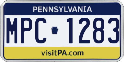 PA license plate MPC1283