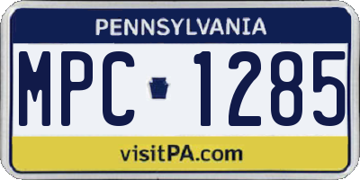 PA license plate MPC1285