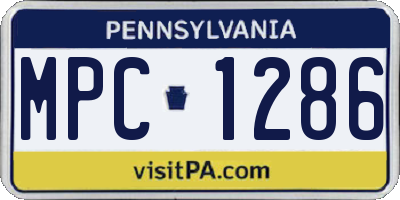 PA license plate MPC1286