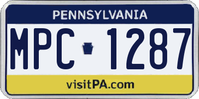 PA license plate MPC1287