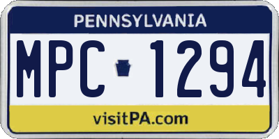 PA license plate MPC1294