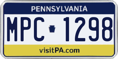 PA license plate MPC1298