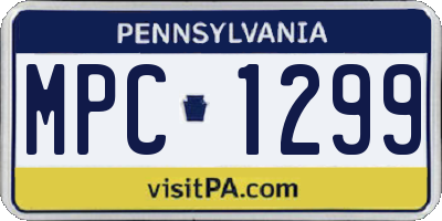 PA license plate MPC1299