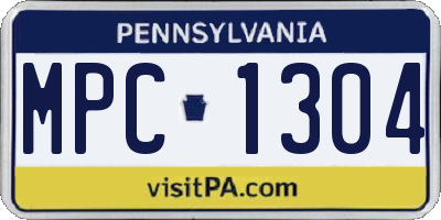 PA license plate MPC1304