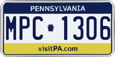 PA license plate MPC1306