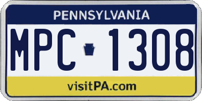 PA license plate MPC1308