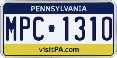 PA license plate MPC1310