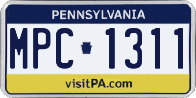 PA license plate MPC1311
