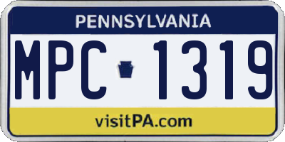 PA license plate MPC1319