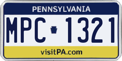 PA license plate MPC1321