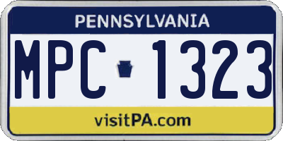 PA license plate MPC1323