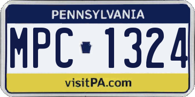 PA license plate MPC1324