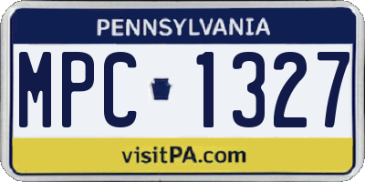 PA license plate MPC1327