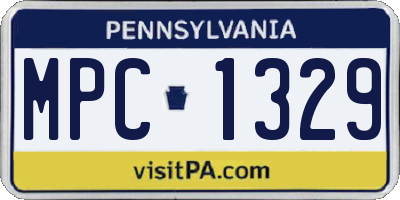 PA license plate MPC1329