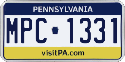 PA license plate MPC1331