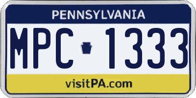 PA license plate MPC1333