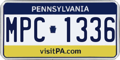 PA license plate MPC1336