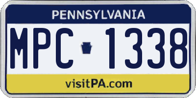 PA license plate MPC1338