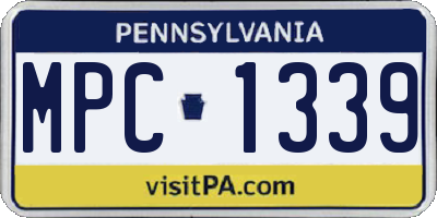 PA license plate MPC1339