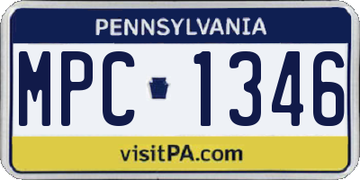 PA license plate MPC1346