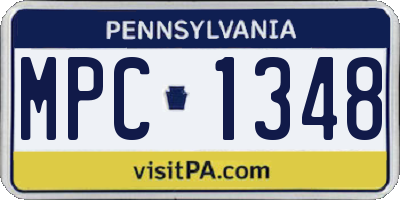 PA license plate MPC1348