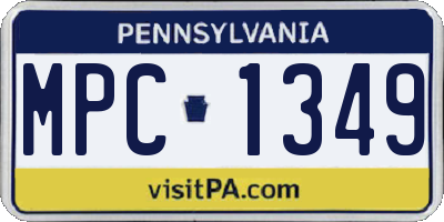 PA license plate MPC1349