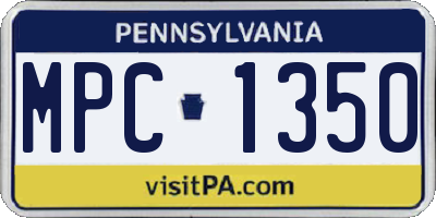 PA license plate MPC1350