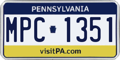 PA license plate MPC1351