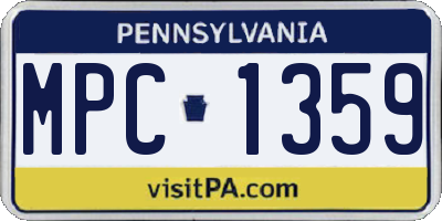 PA license plate MPC1359