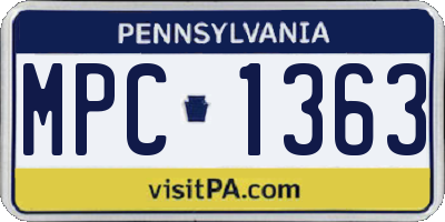 PA license plate MPC1363