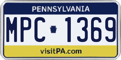 PA license plate MPC1369