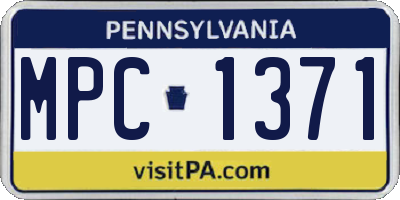 PA license plate MPC1371