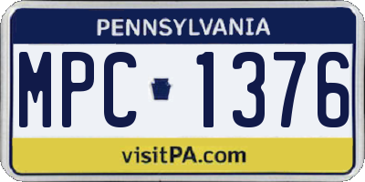 PA license plate MPC1376